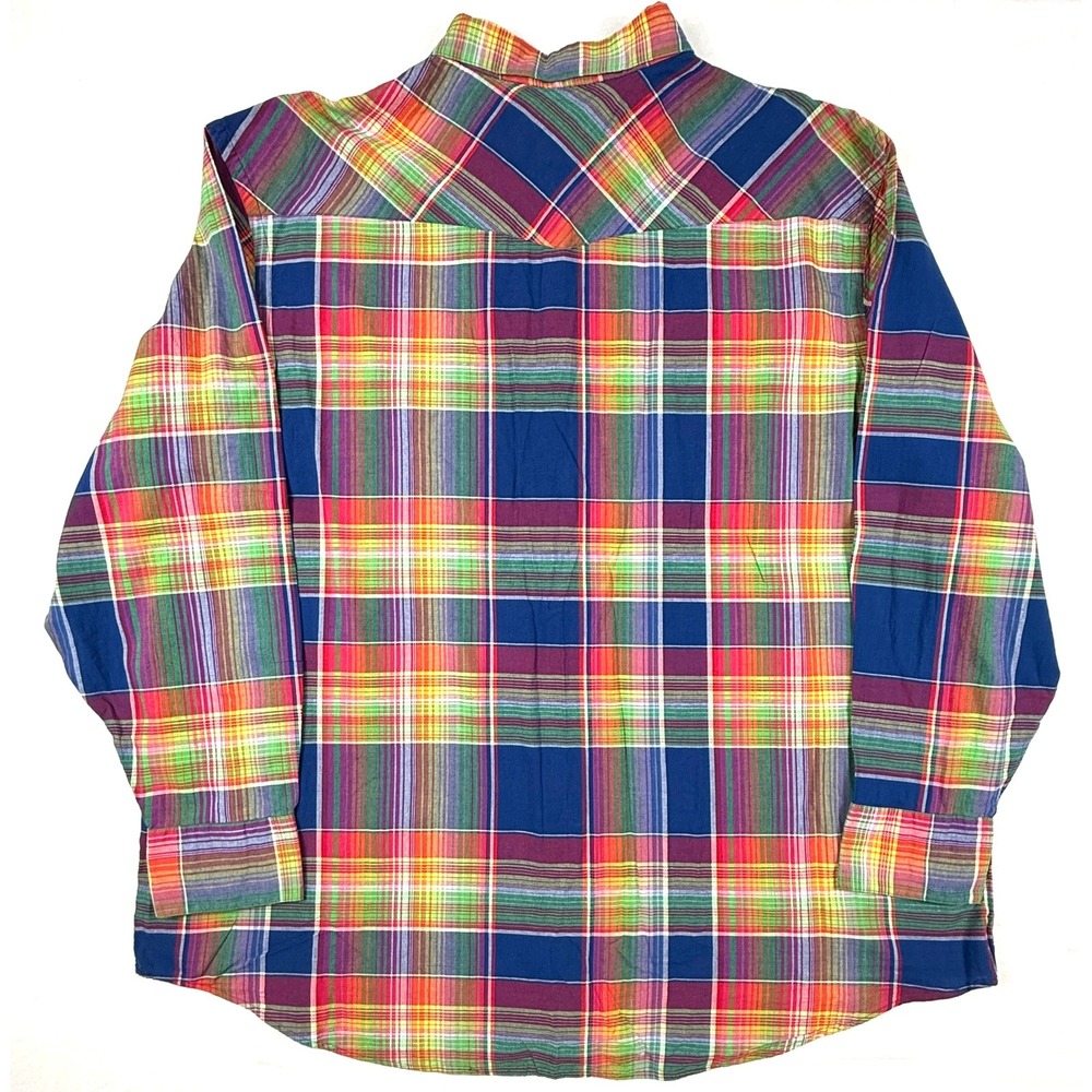 NWT Polo Ralph Lauren Mens 3XB Plaid COLORFUL Indian Madras Western Snap Shirt - Picture 7 of 9